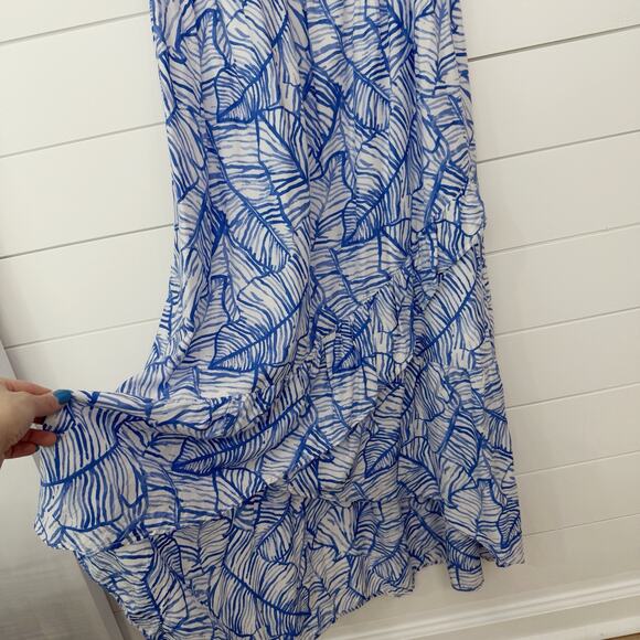 Women’s Vineyard Vines Blue Floral Maxi Dress Size Large L - Picture 3 of 7